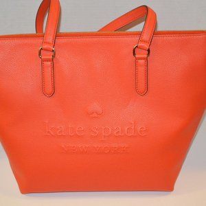 Kate Spade Red Orange Penny Logo Larchmont Bag